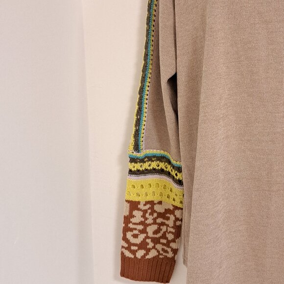 Easel BOHO Long Sleeve Top Crochet Accents Misses Size Large - Picture 4 of 11